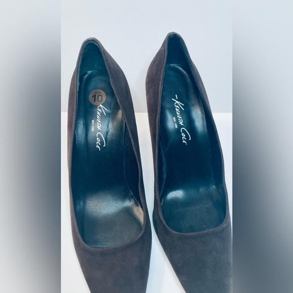 Kenneth Cole New York Romi Sz 10 Brown Suede 4” Heels Pumps Pointed Toe Dressy - Picture 2 of 8